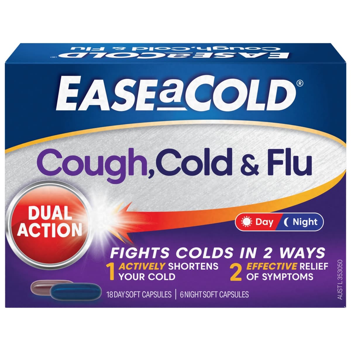 Ease a Cold Cough Cold & Flu Day & Night 24 Capsules