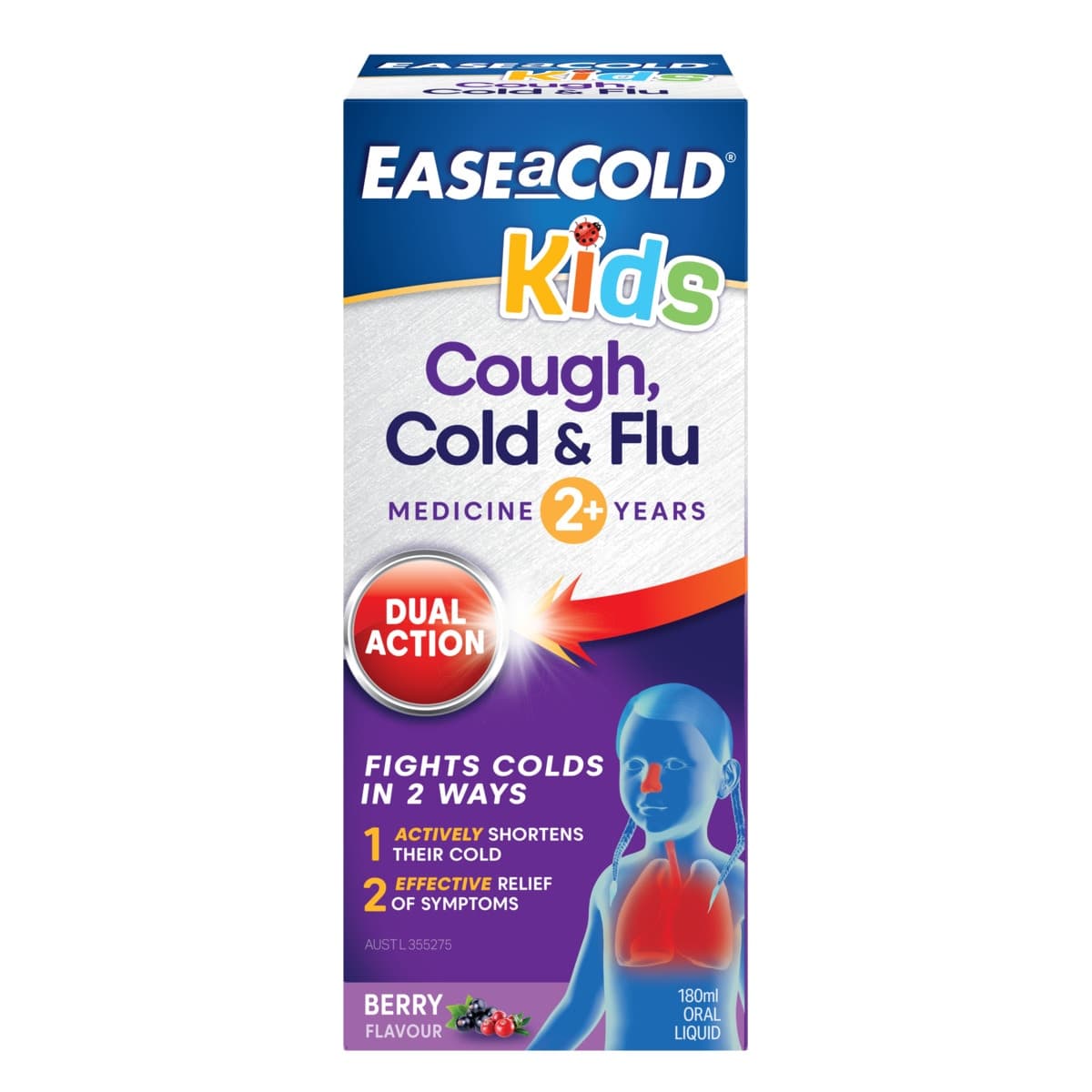 Ease a Cold Kids Cough Cold & Flu Liquid Berry Flavour 180ml