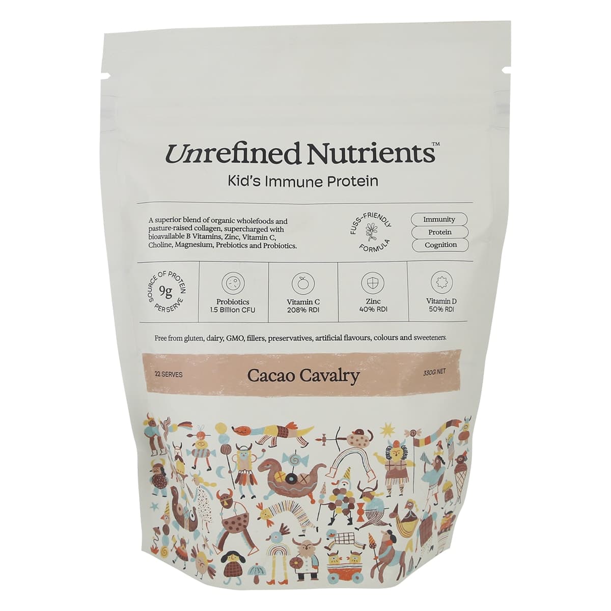 Unrefined Nutrients Kid's Immune Protein Cacao Cavalry 330g