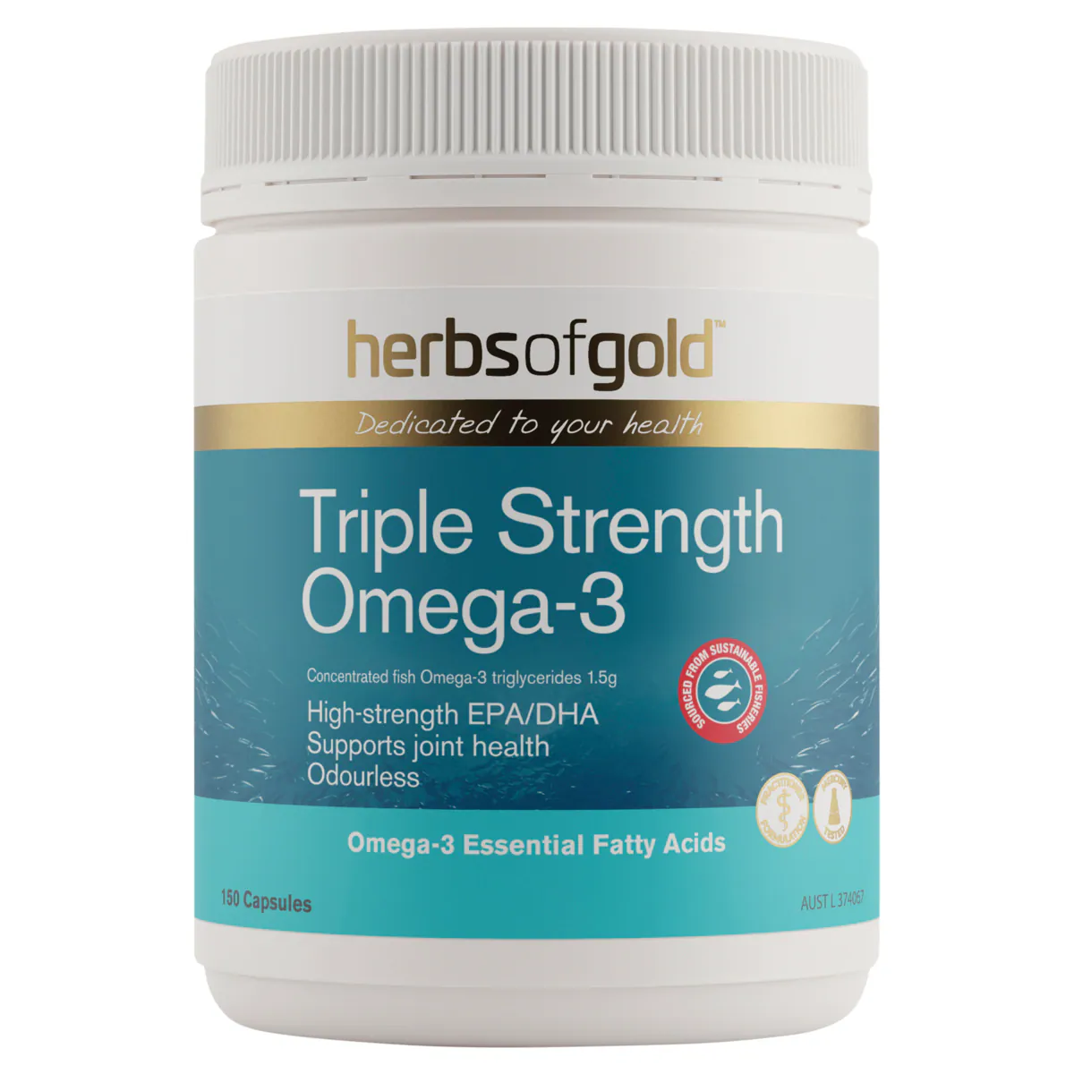 Herbs of Gold Triple Strength Omega-3 150 Capsules