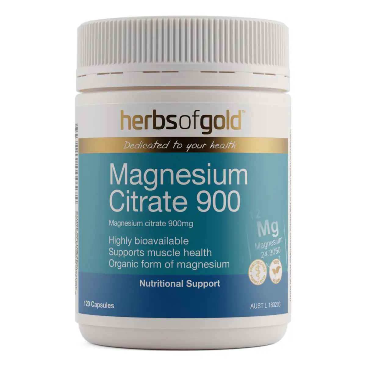 Herbs of Gold Magnesium Citrate 900 120 Capsules