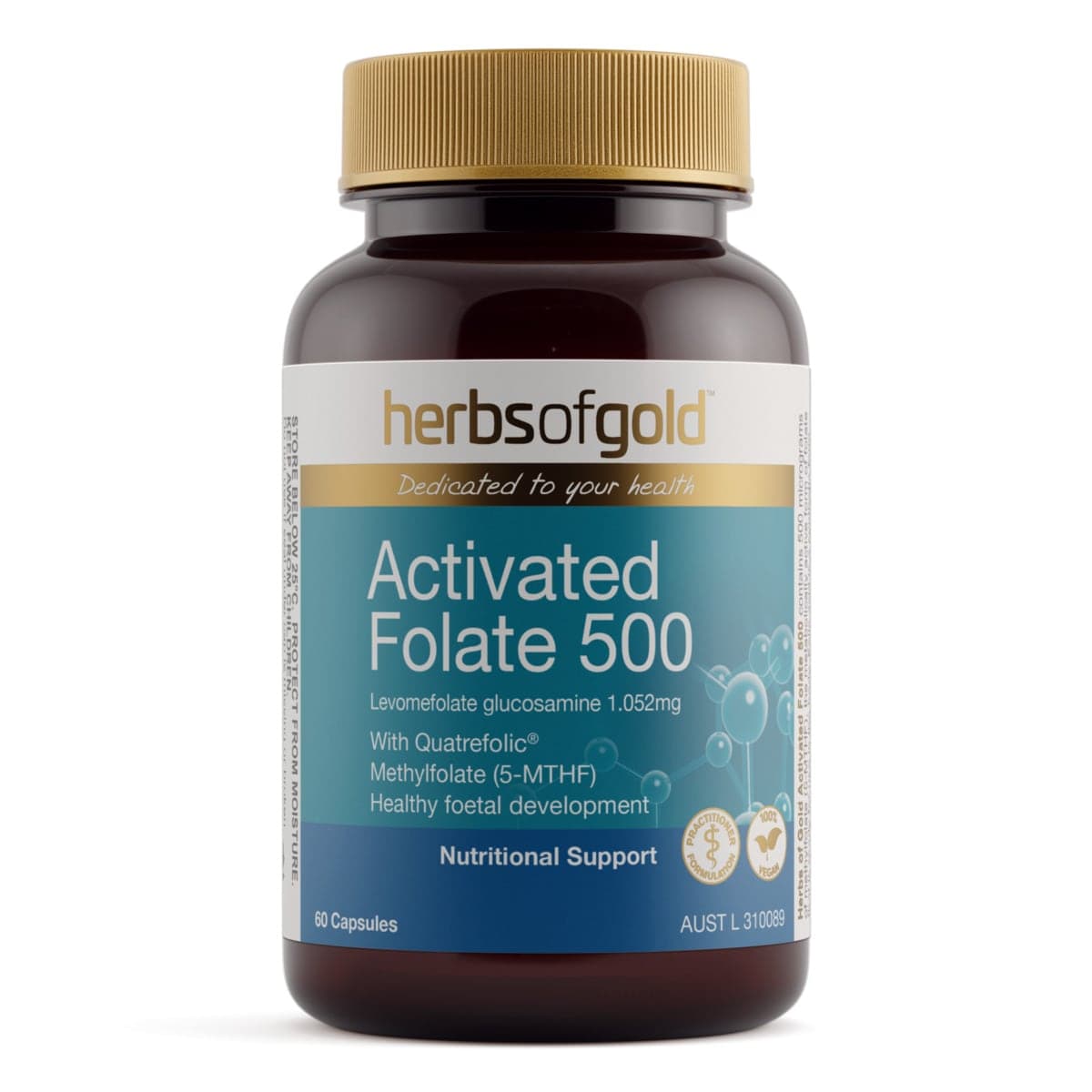 Herbs of Gold Activated Folate 500 60 Capsules