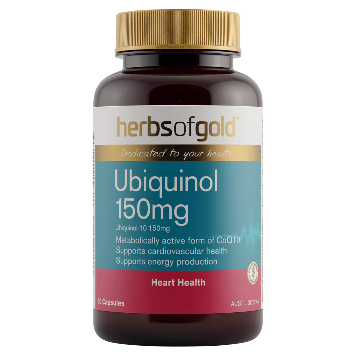Herbs of Gold Ubiquinol 150mg 60 Capsules