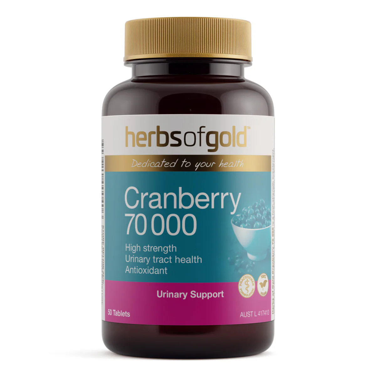 Herbs of Gold Cranberry 70 000 50 Tablets