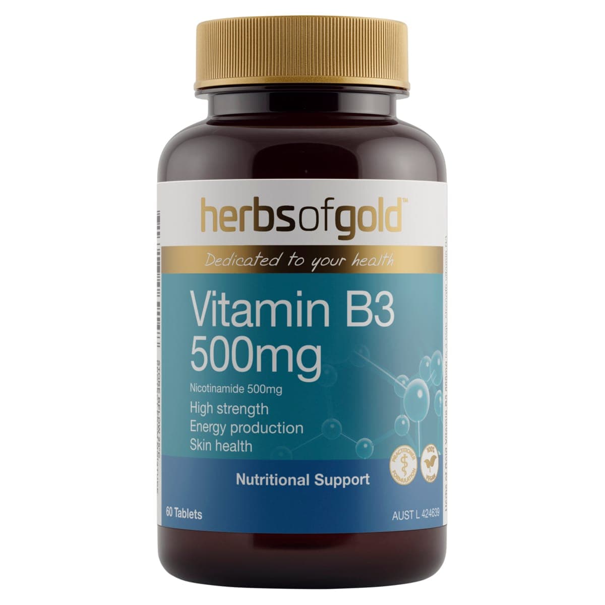 Herbs of Gold Vitamin B3 500mg 60 Tablets