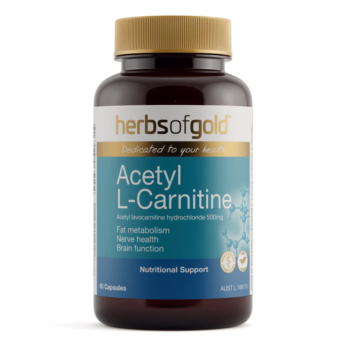 Herbs of Gold Acetyl L-Carnitine 60 Capsules