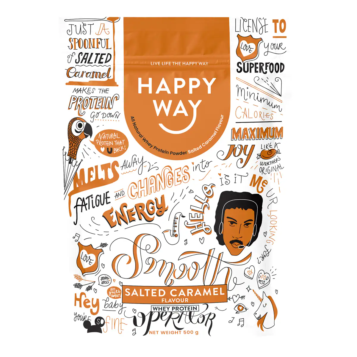 Happy Way Whey Protein Powder Salted Caramel 500g