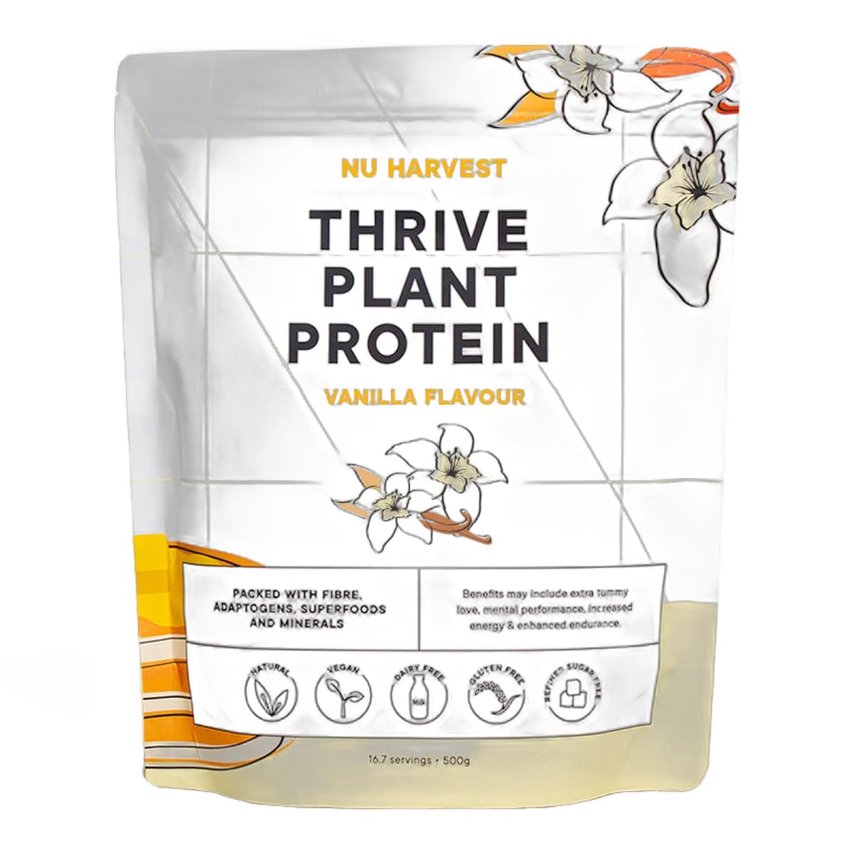 Nu Harvest Thrive Plant Protein Powder Vanilla 500g