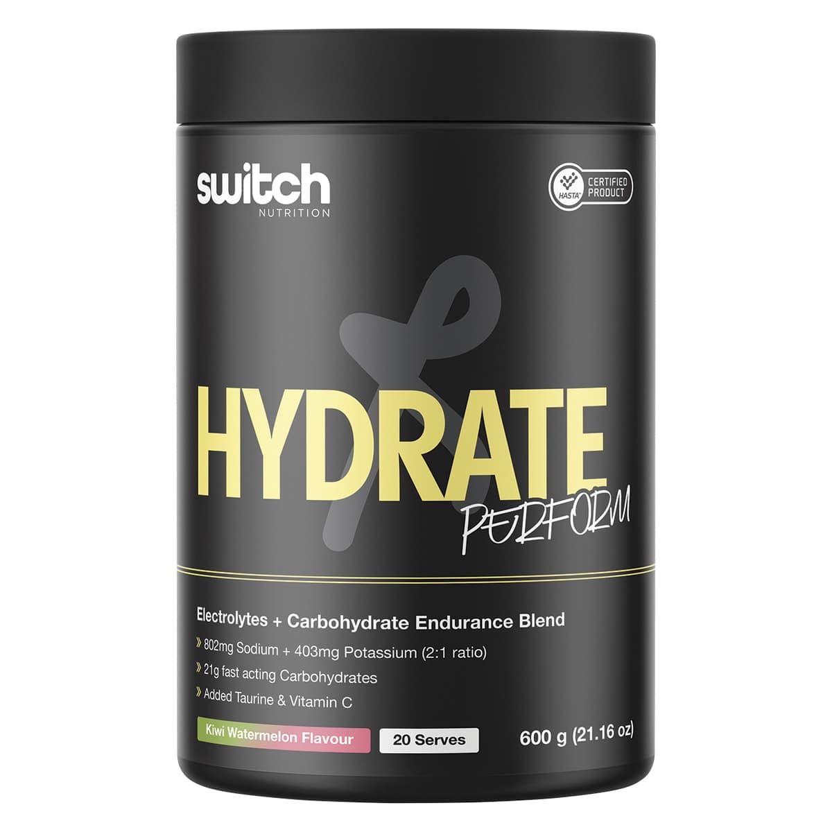 Switch Nutrition Hydrate Perform Electrolytes + Carbs Watermelon 600g