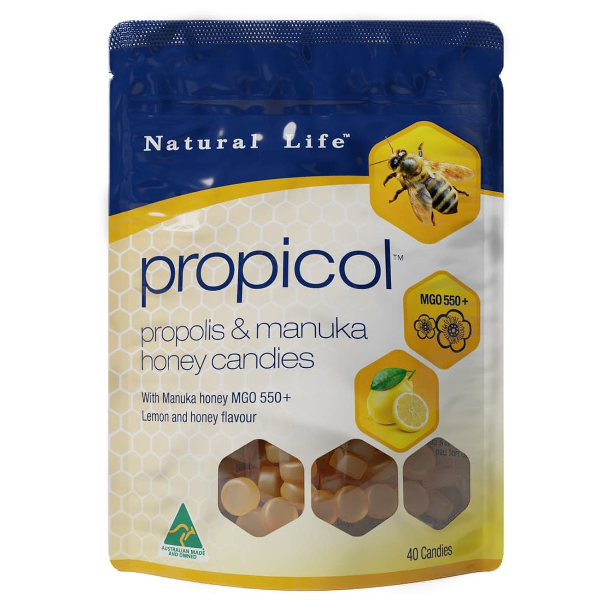 Natural Life Propolis Candy Lemon & Honey 40 Lozenges
