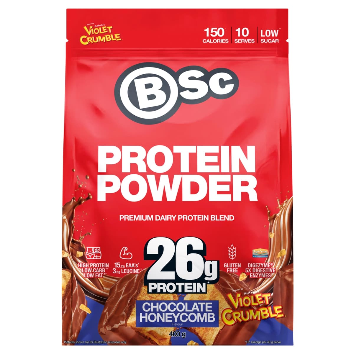 BSc x Violet Crumble Protein Powder Choco Honeycomb 400g