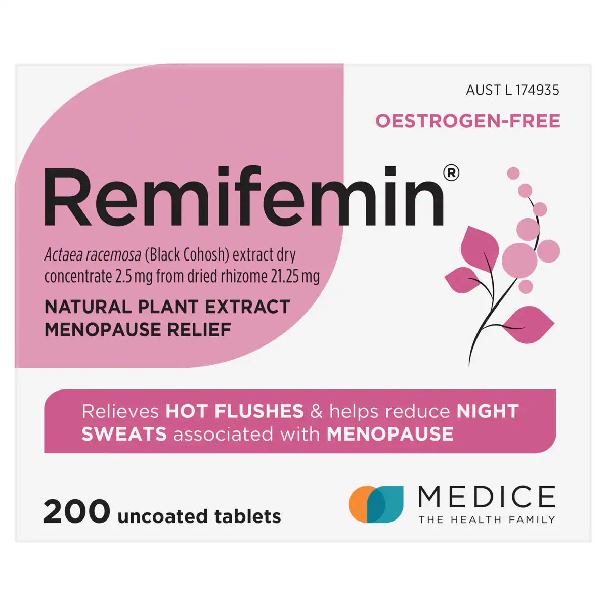 Remifemin Menopause Symptom Relief 200 Tablets