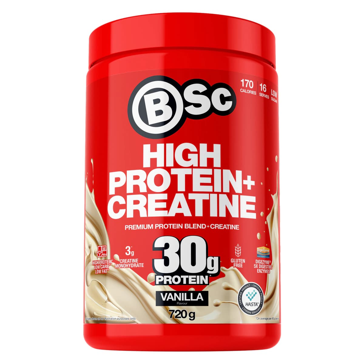 BSc High Protein + Creatine Vanilla 720g