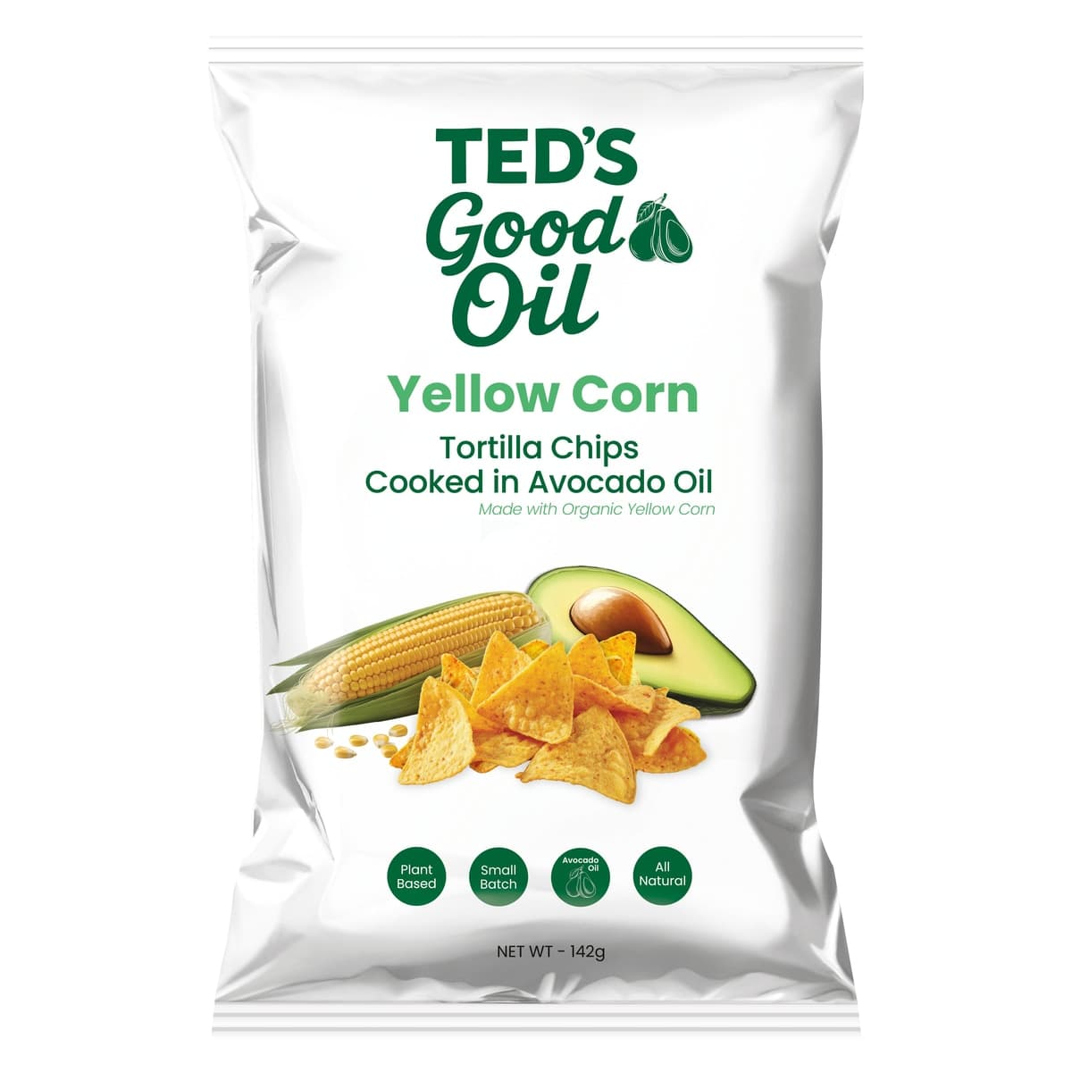 Ted's Good Oil Yellow Corn Tortilla Chips In Avocado Oil 142g