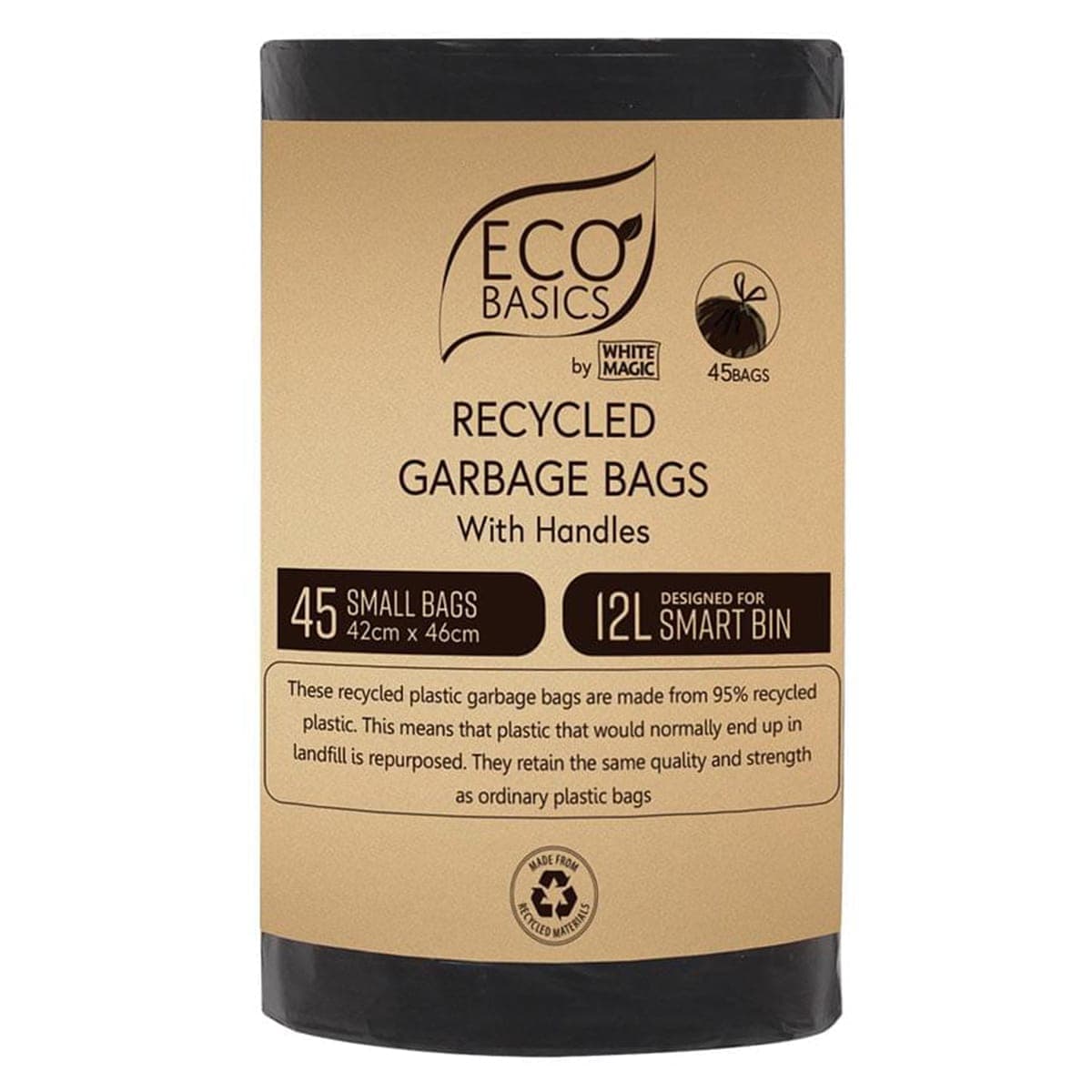 White Magic Eco Basics Recycled Garbage Bags Small 12L x 45 Bags