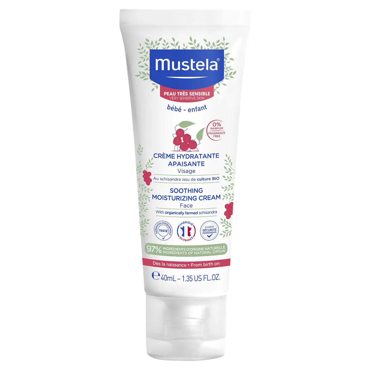 Mustela Soothing Face Cream Fragrance Free 40ml