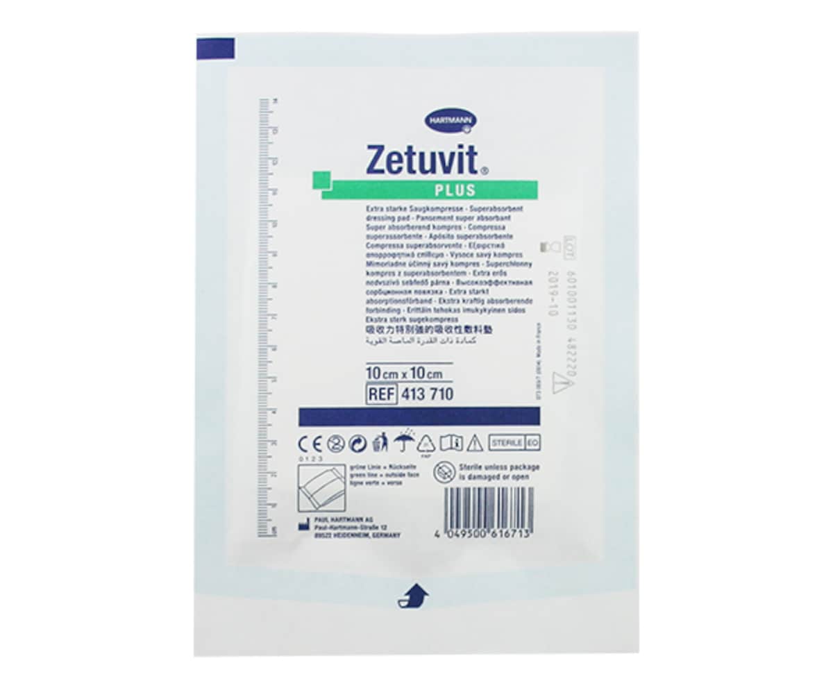 Hartmann Zetuvit Plus Super Absorbent Dressing 10cm x 10cm Single