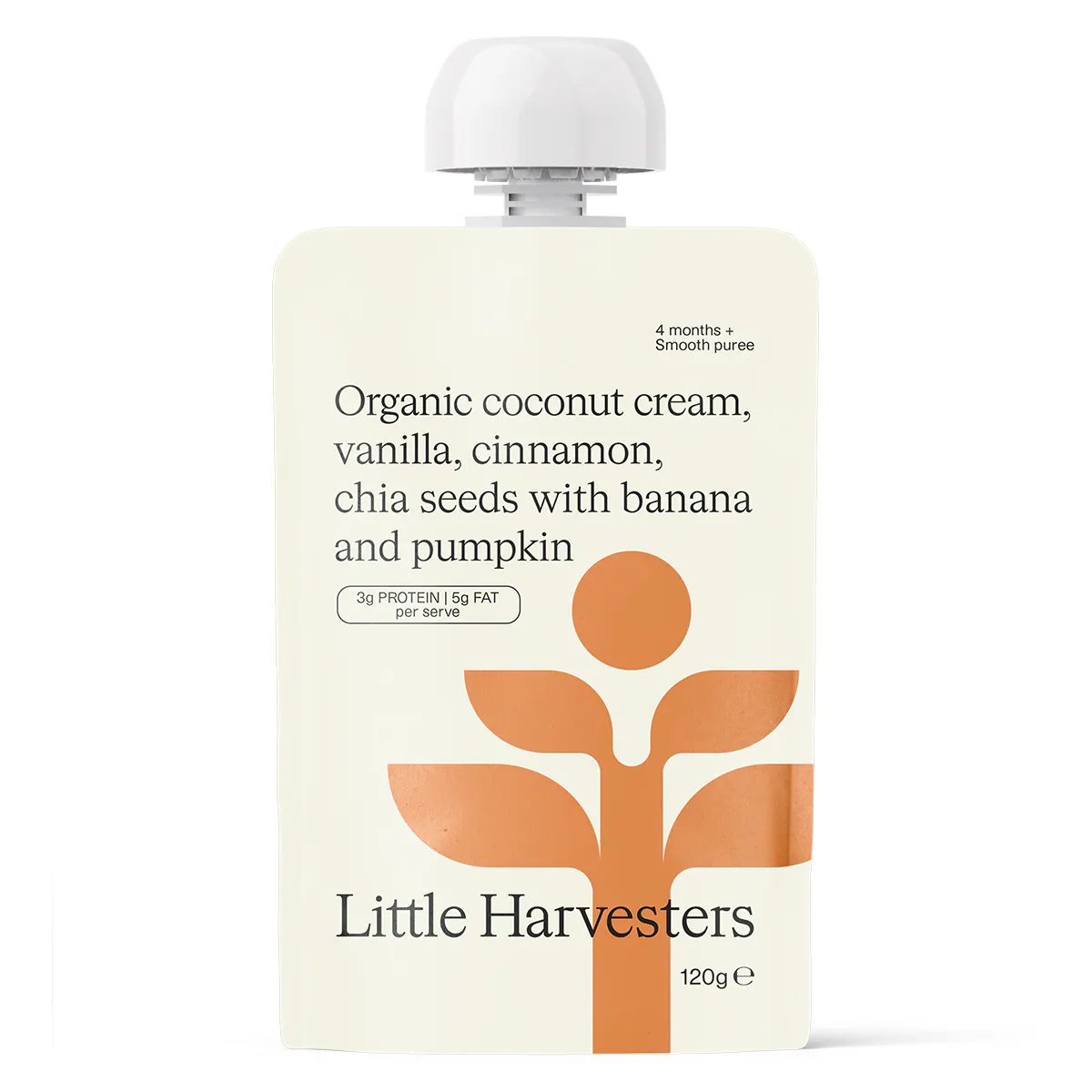 Little Harvesters Organic Coconut Cream & Vanilla 120g Pouch