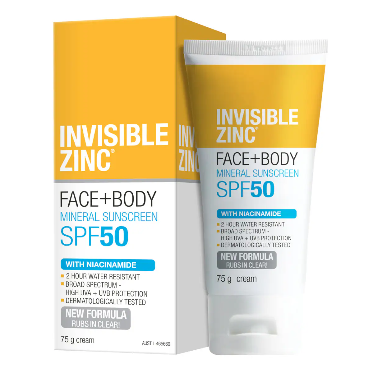 Invisible Zinc Sunscreen Face & Body SPF50+ 75g