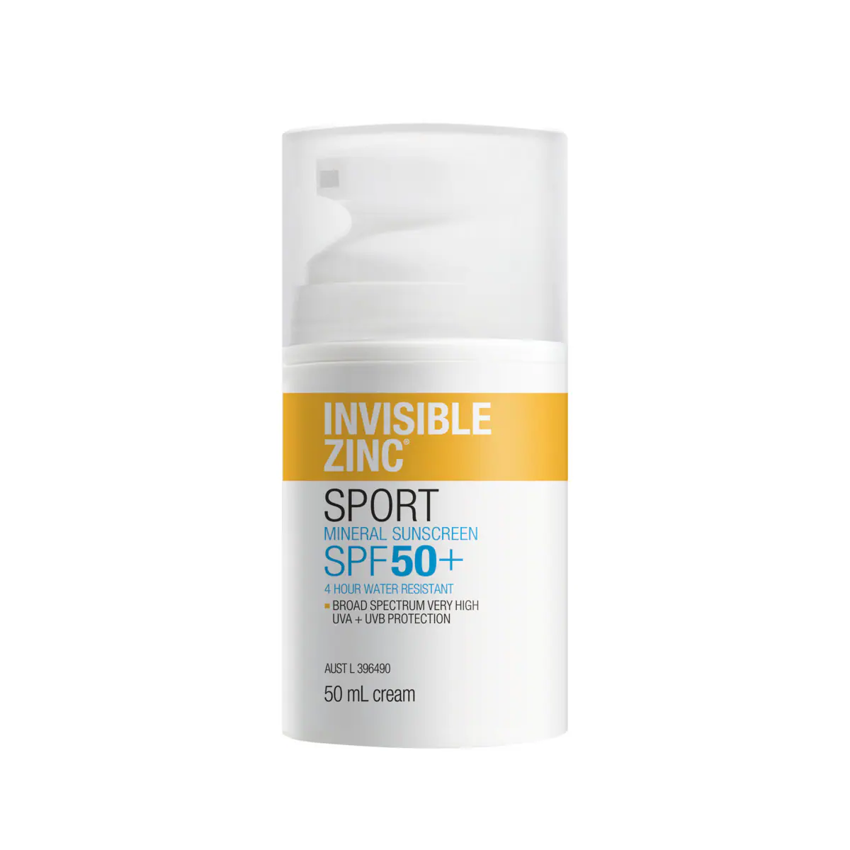 Invisible Zinc Sunscreen 4 Hour Water Resistant SPF50+ 50ml