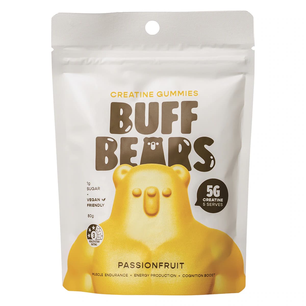 Buff Bears Creatine Gummies Passionfruit 80g