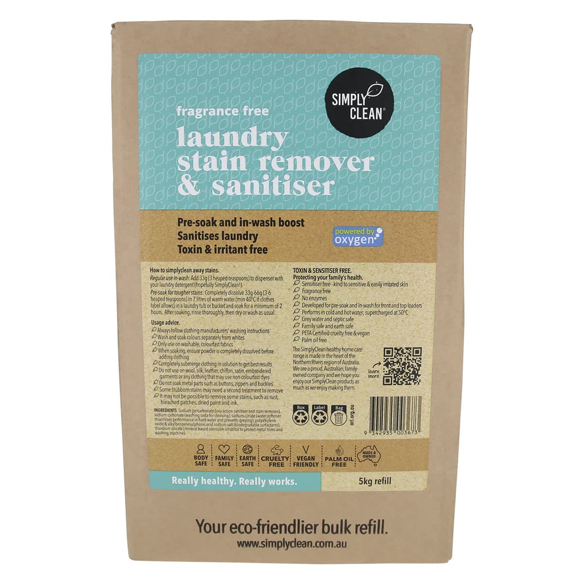 Simply Clean Laundry Stain Remover Fragrance Free 5kg