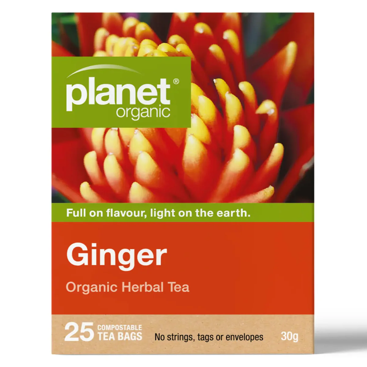 Planet Organic Ginger Herbal Tea Bags 25 Pack