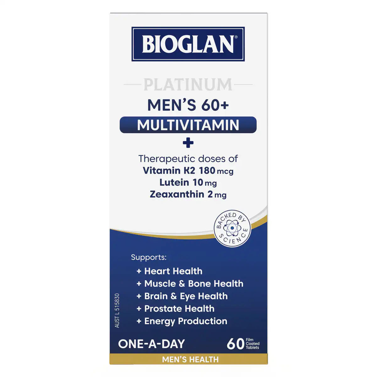 Bioglan Platinum Men's 60+ Multivitamin 60 Tablets