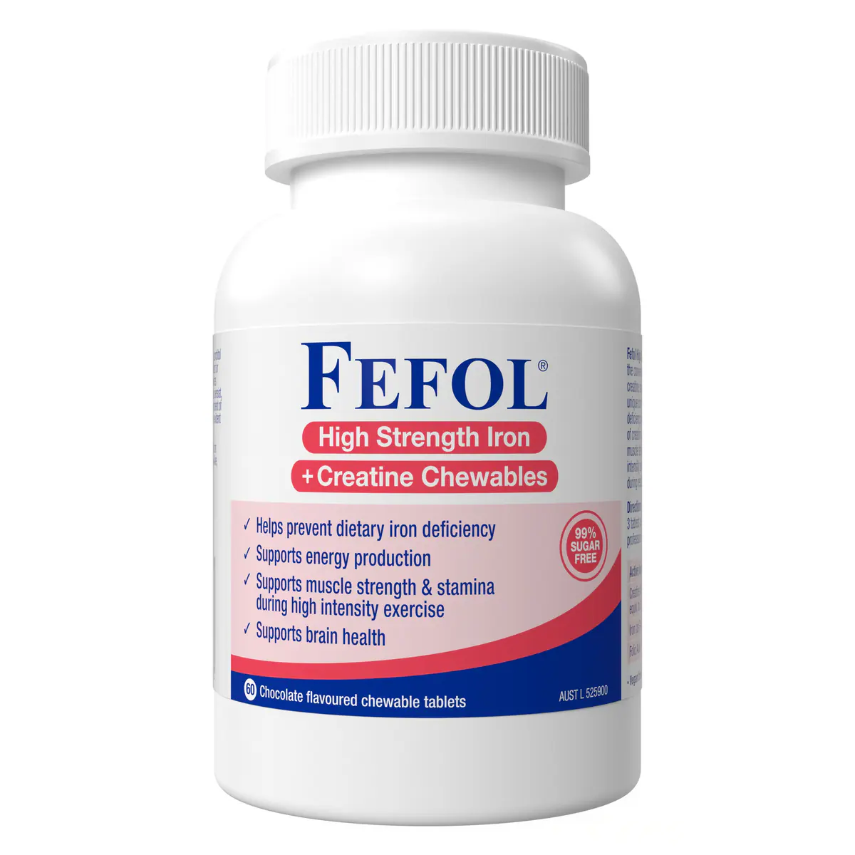 Fefol High Strength Iron + Creatine Chewables Chocolate 60 Pack