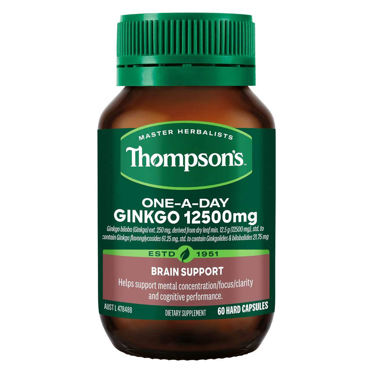 Thompson's One-A-Day Ginkgo 12500mg 60 Capsules