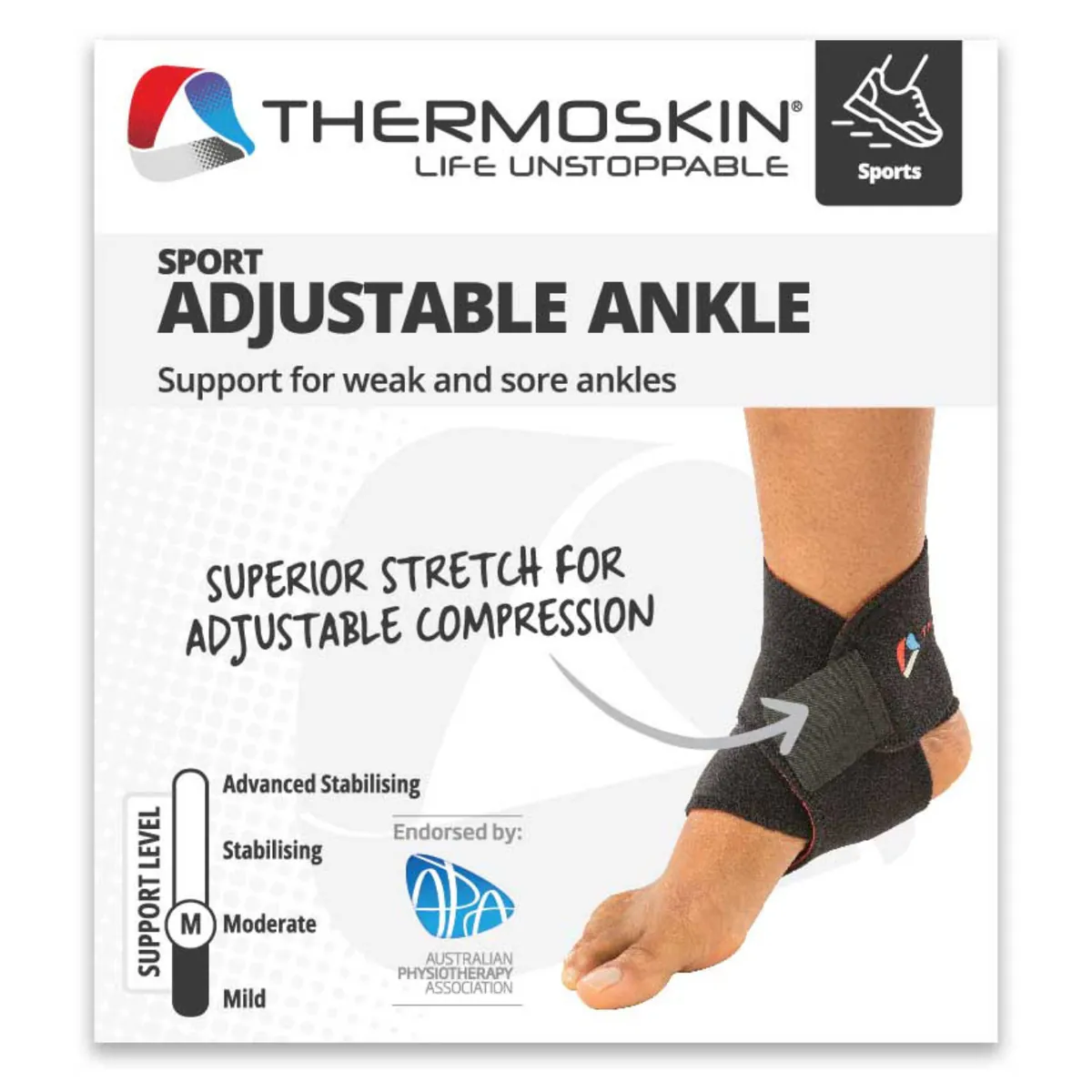 Thermoskin Sports Ankle Support Adjustable 1 Brace