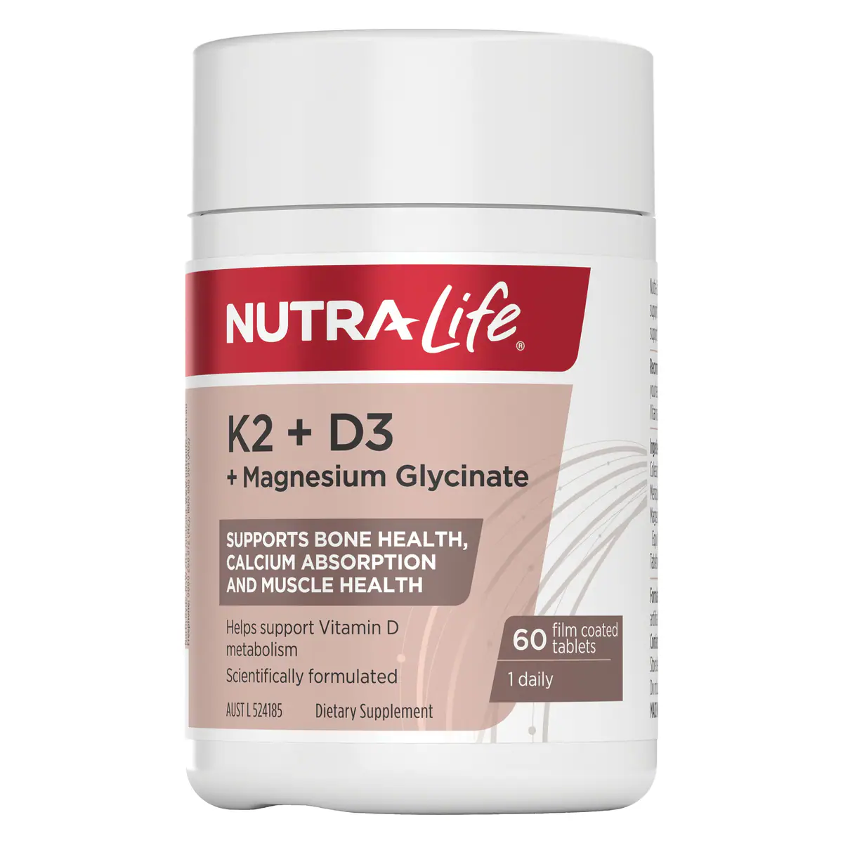 Nutra-Life K2 + D3 + Magnesium Glycinate 60 Tablets