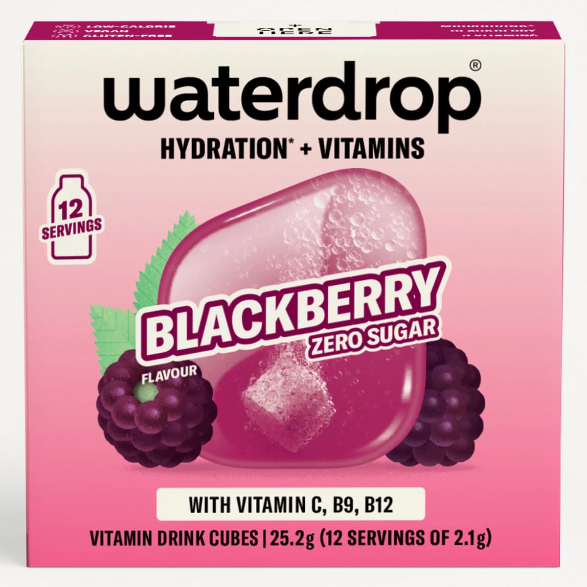 Waterdrop Vitamin Drink Cubes Blackberry 12 Pack