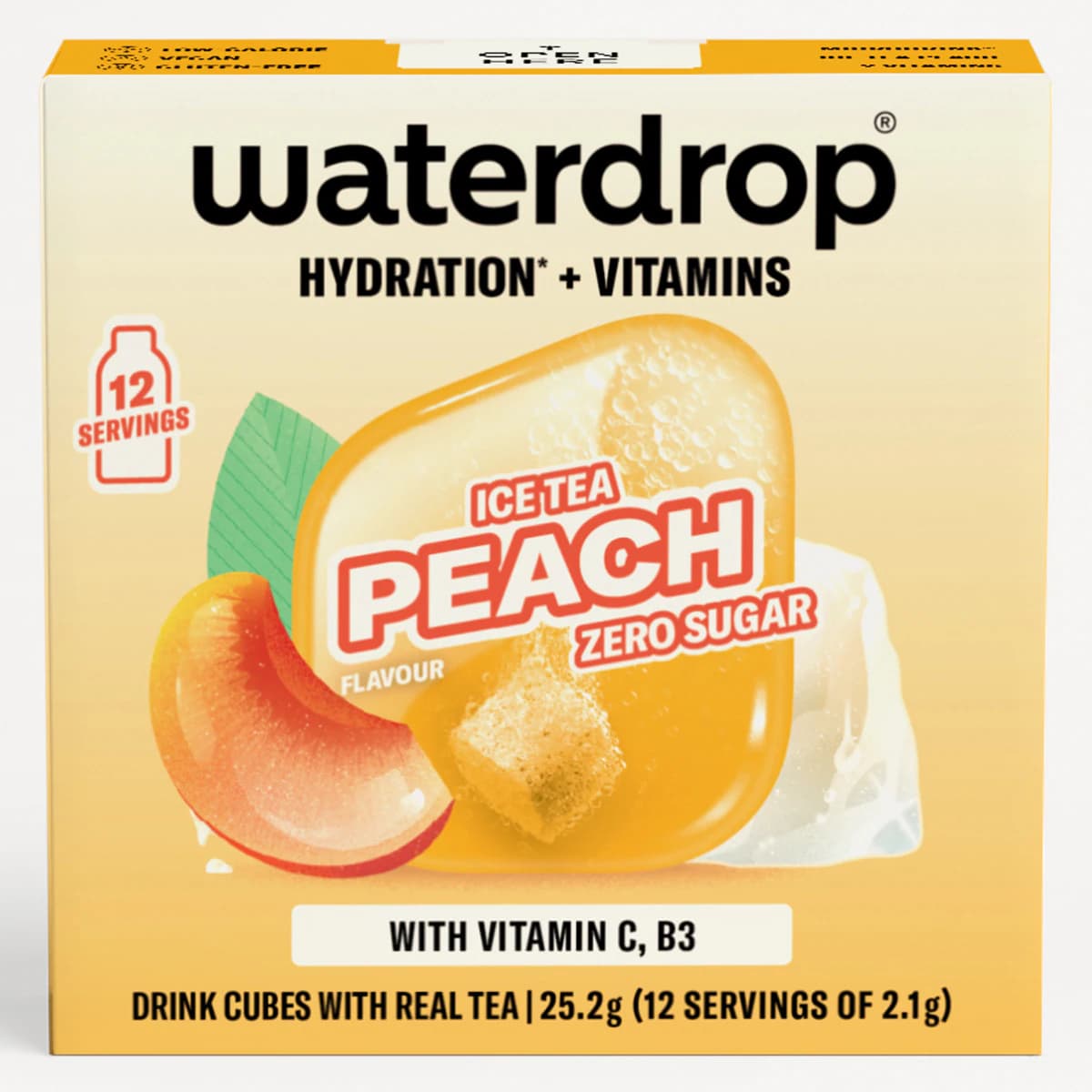 Waterdrop Vitamin Drink Cubes Ice Tea Peach 12 Pack