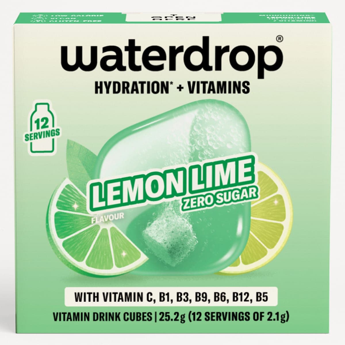 Waterdrop Vitamin Drink Cubes Lemon Lime 12 Pack