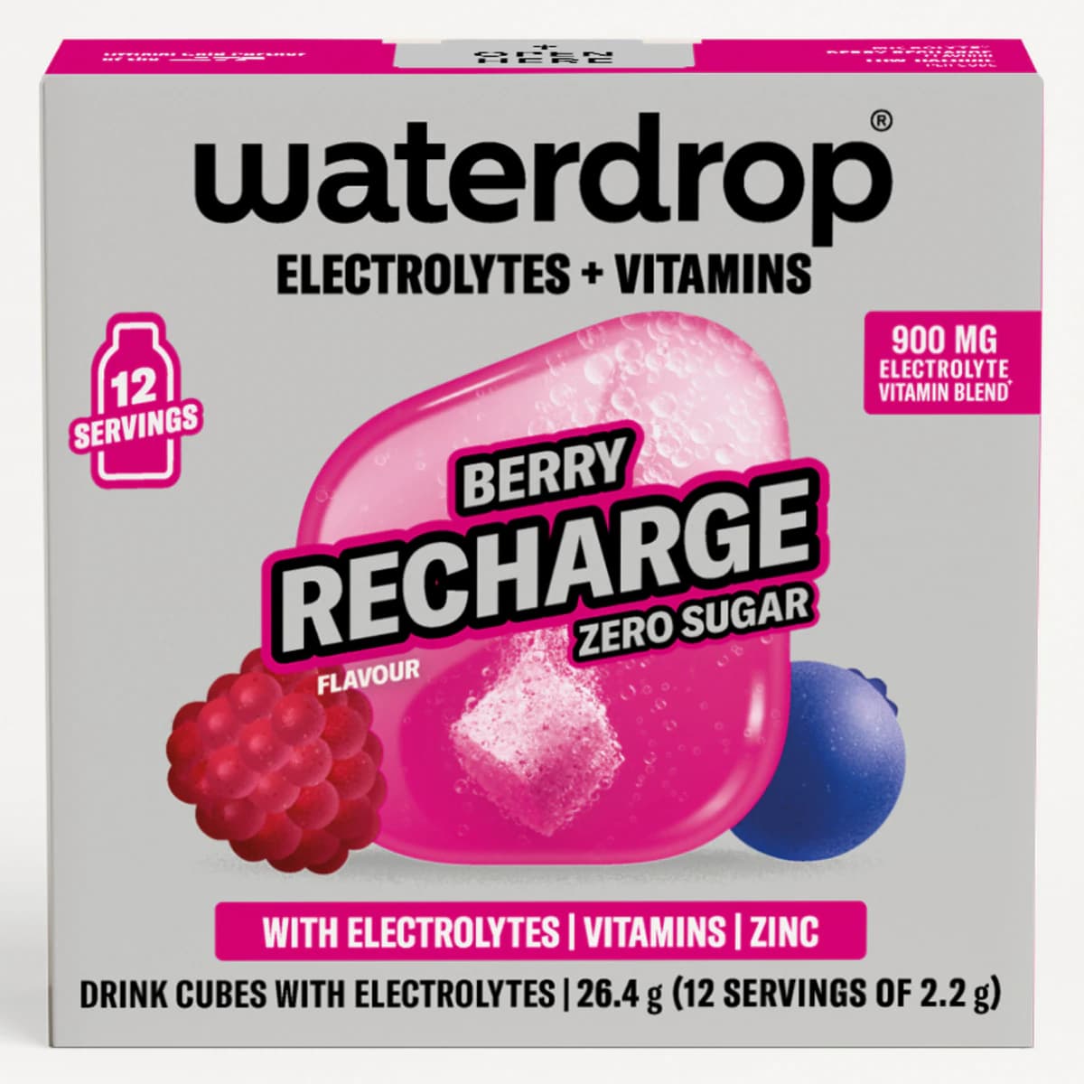 Waterdrop Electrolyte Drink Cubes Berry 12 Pack