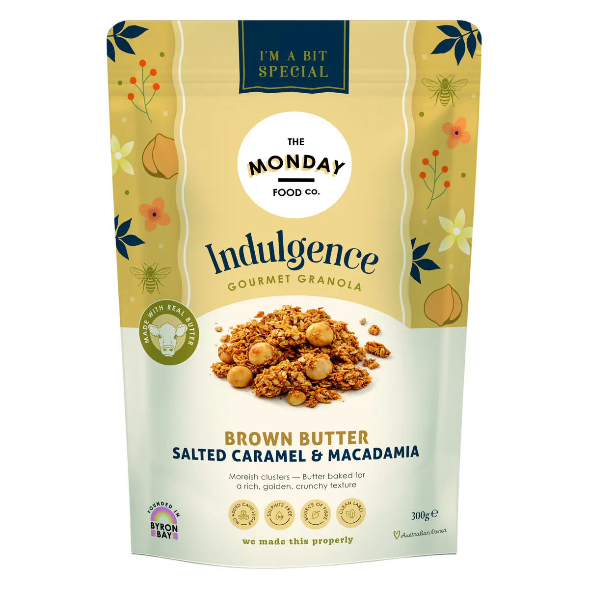 The Monday Food Co Brown Butter Salted Caramel & Macadamia 300g