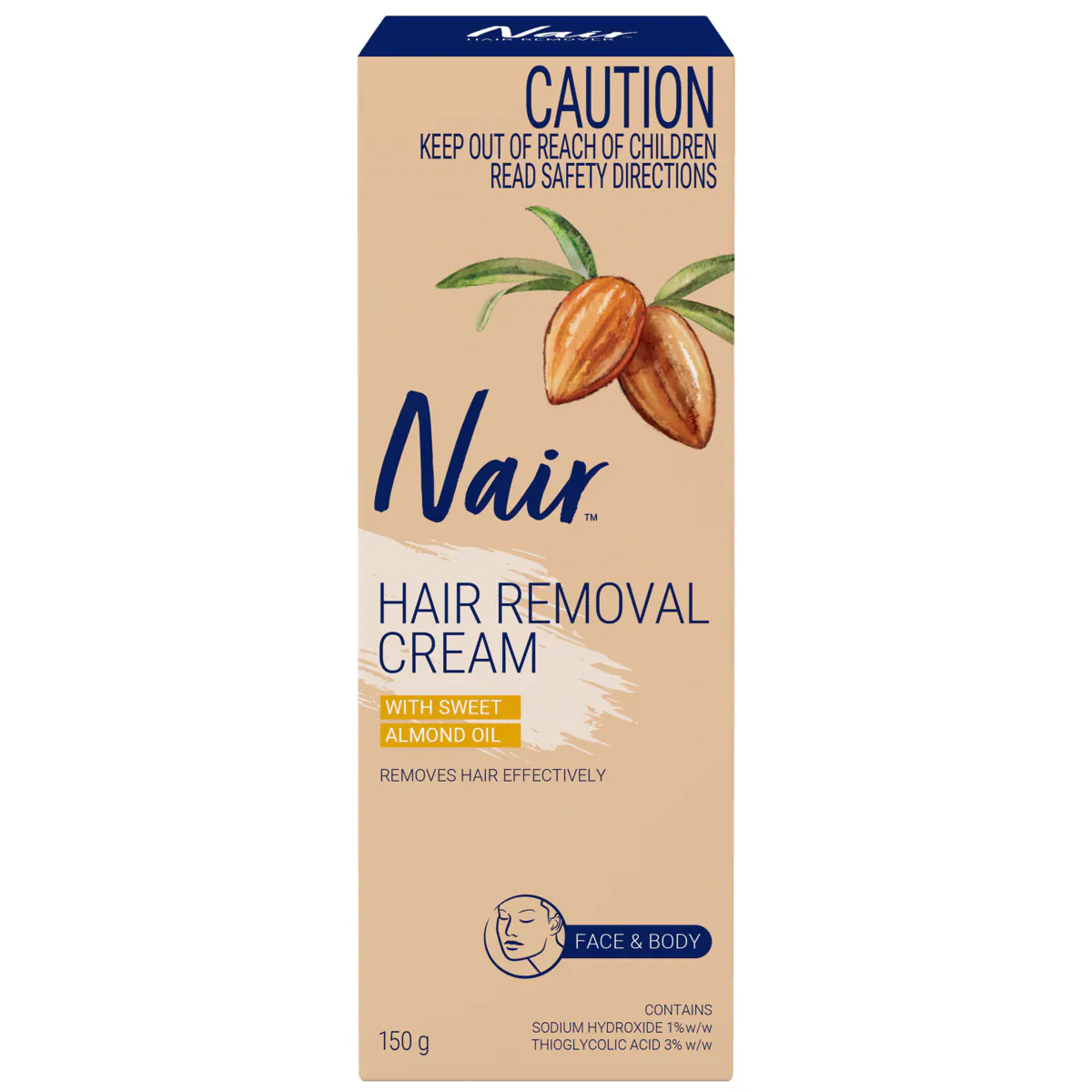 Nair Sensitive Hair Removal Cream for Face & Body 150g