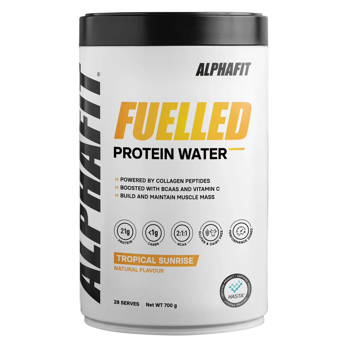 Alphafit Fuelled Protein Water Tropical Sunrise 700g