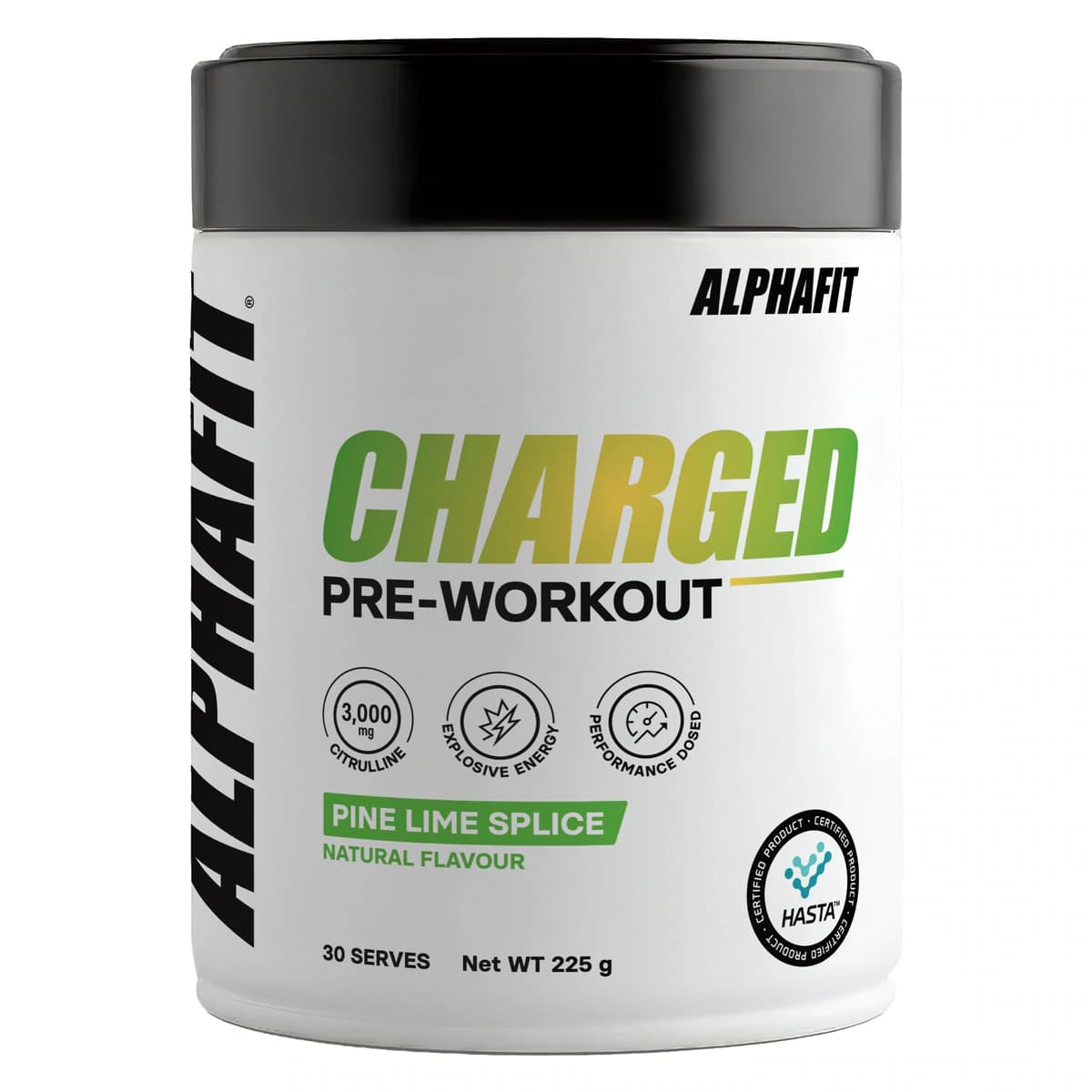 Alphafit Charged Pre-workout Pine Lime Splice 225g