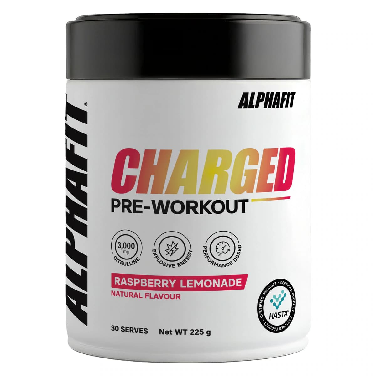 Alphafit Charged Pre-workout Raspberry Lemonade 225g