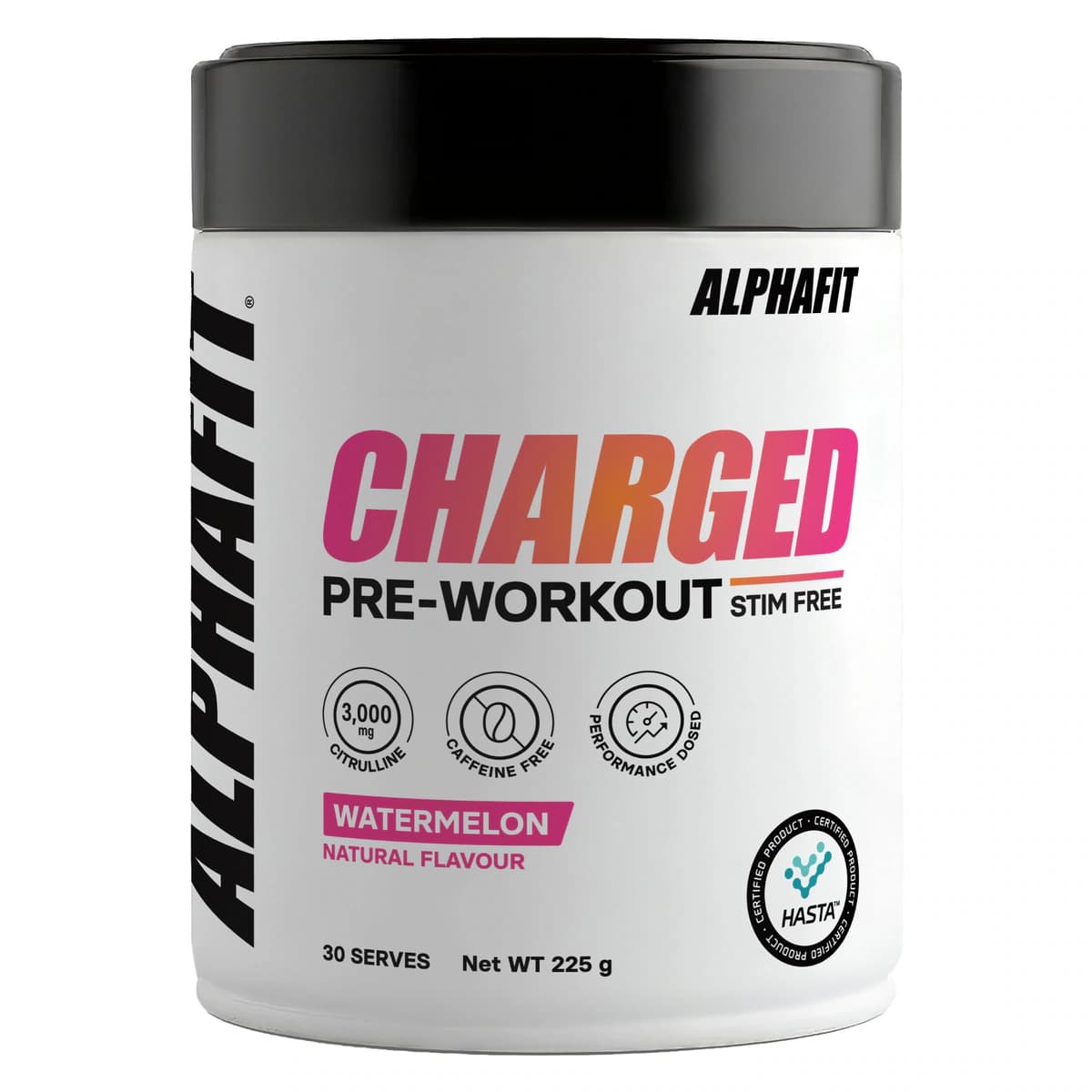 Alphafit Charged Pre-workout Stim Free 225g