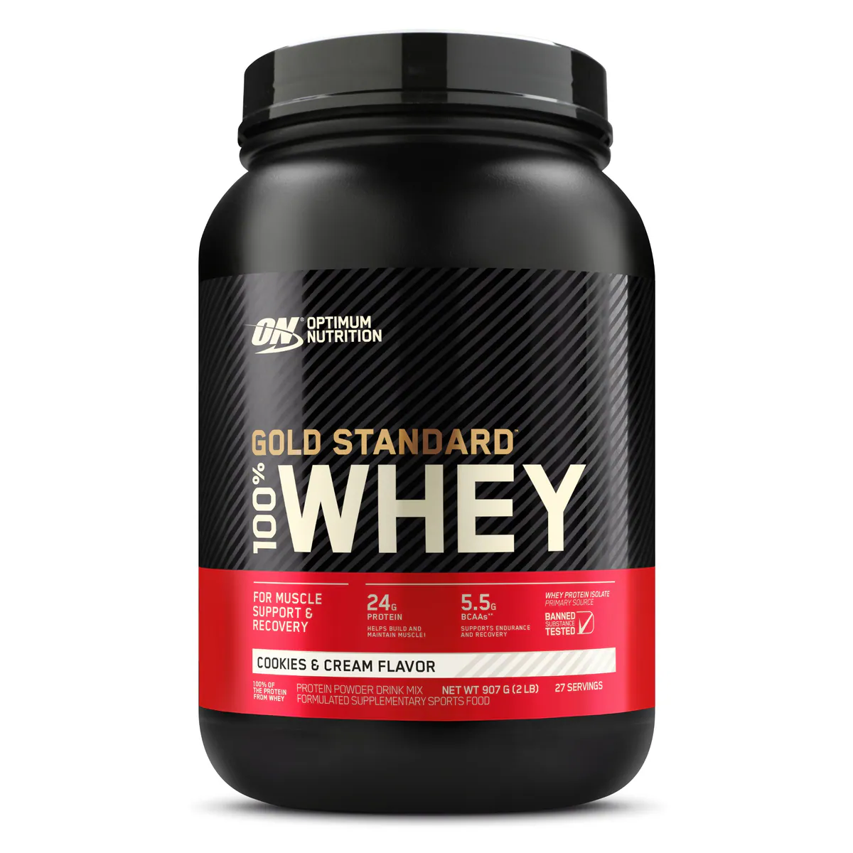 Optimum Nutrition Gold Standard Whey Protein Powder Cookies & Cream 907g