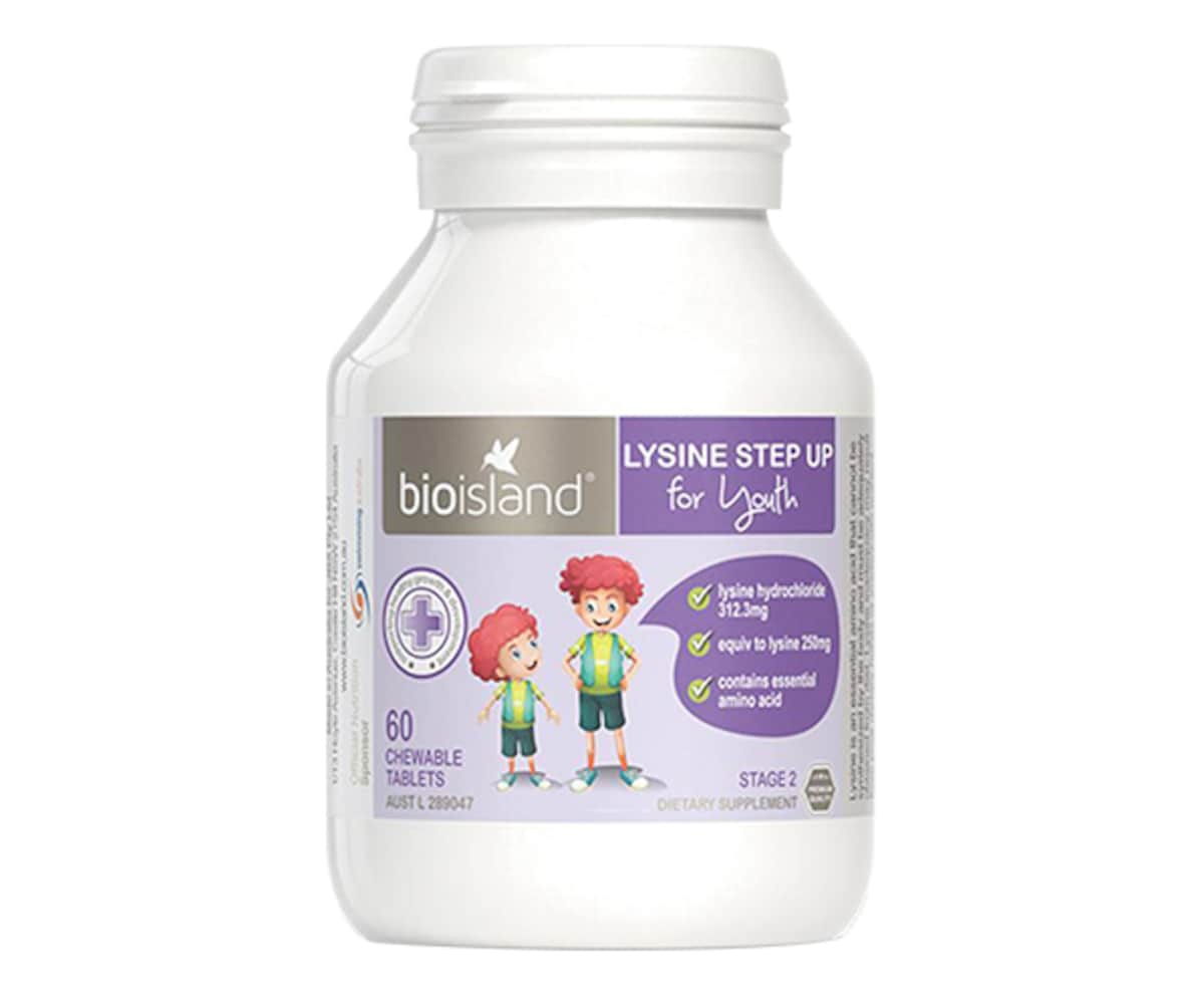Bio Island Lysine Step up for Youth 60 Chewable Tablets