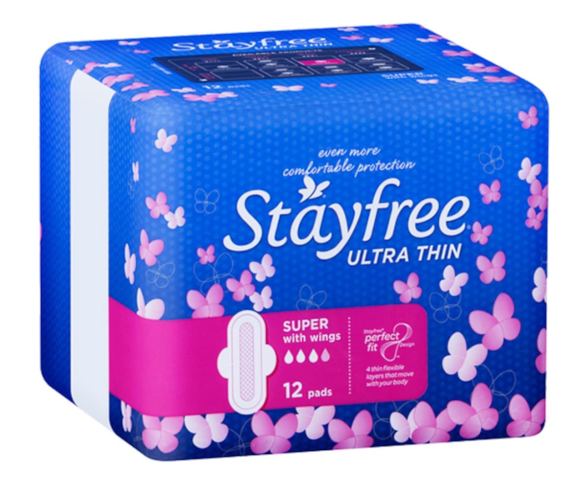 Stayfree Pads Ultra Thin Super with Wings 12 Pack