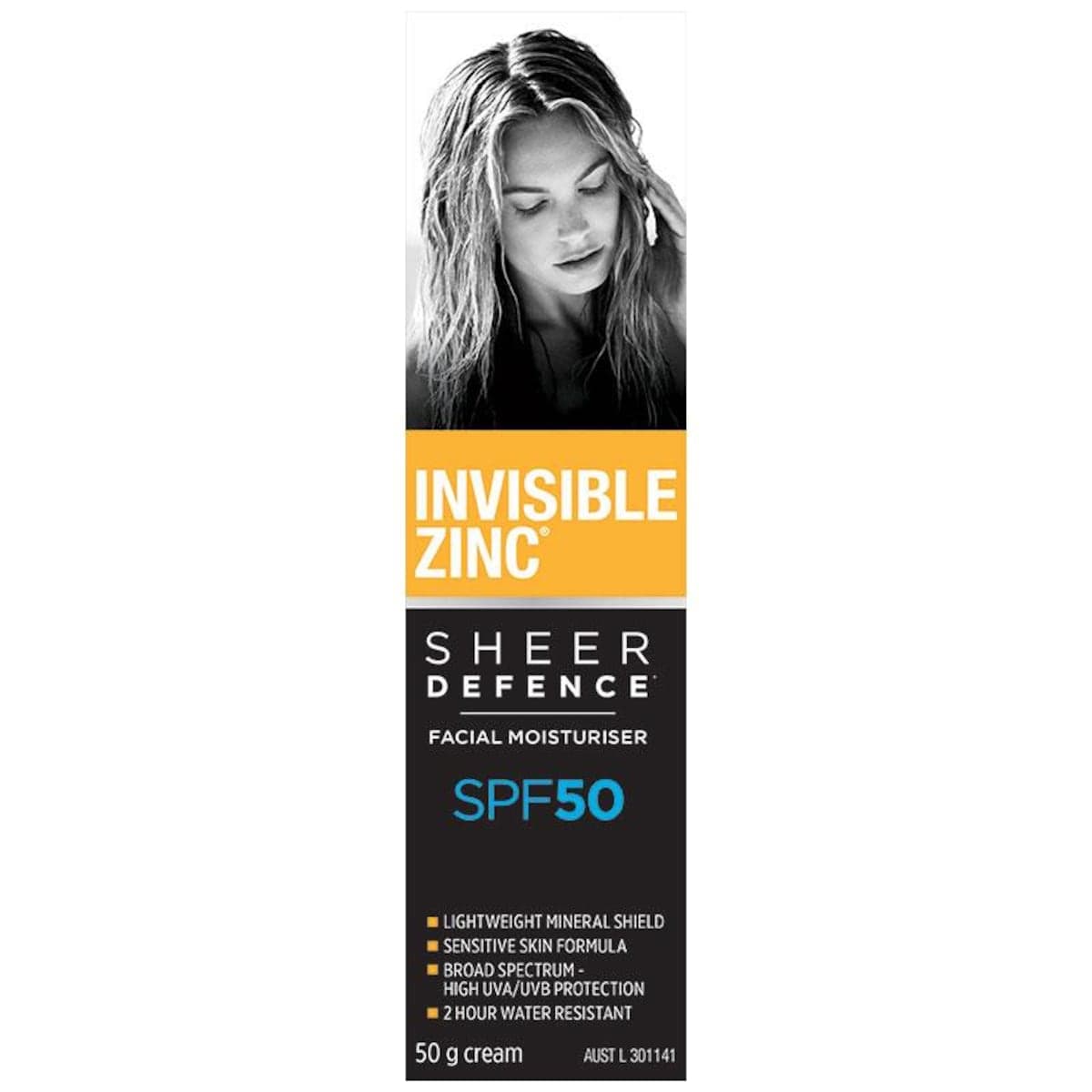 Invisible Zinc Sheer Defence Facial Moisturiser SPF50 50g