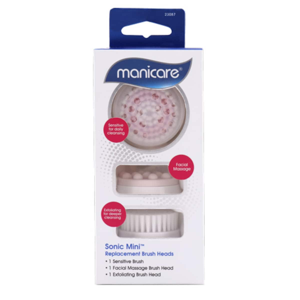Manicare Sonic Mini Facial Cleanser Replacement Brush Heads 3 Pack