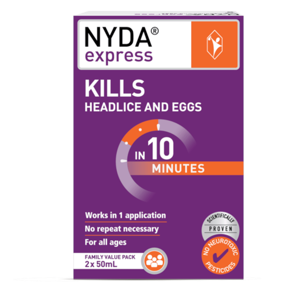 Brauer NYDA Express Head Lice Treatment 2 x 50ml