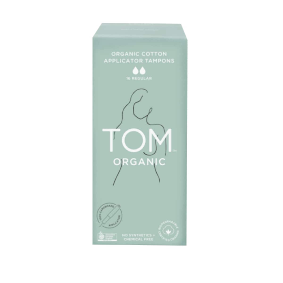 Tom Organic Organic Applicator Tampons 16 Regular Tampons