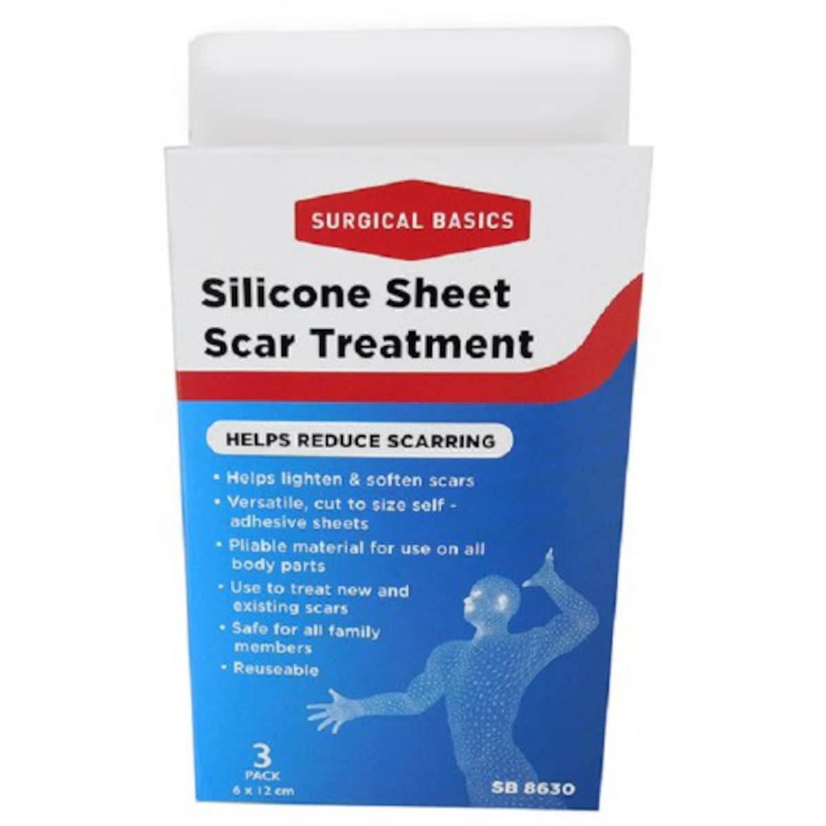 Surgical Basics Silicone Sheet Scar Treatment 6 x 12cm 3 Pack